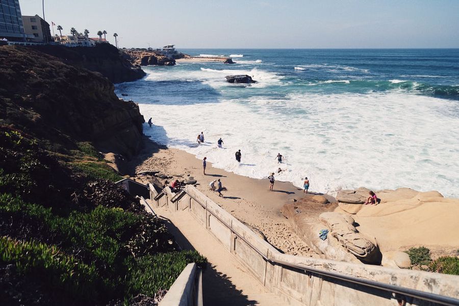 People enjoying the beach