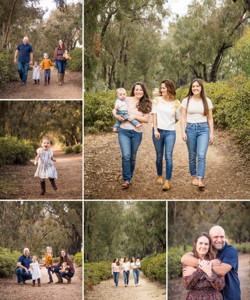 Collage of family photos taken in La Jolla, CA