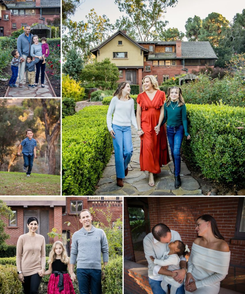 Collage of photos taken at Marston House in Balboa Park, San Diego, CA