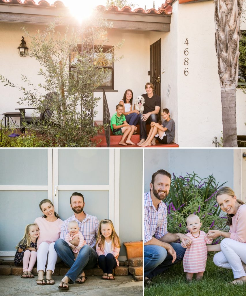 Collage of photos taken in a San Diego family home